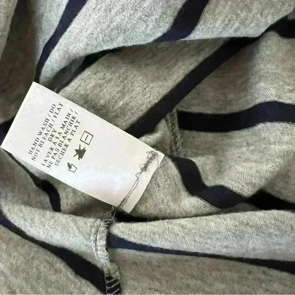 A.P.C. Gray & Black Stripe Long Sleeve Tee-Medium - Picture 5 of 5